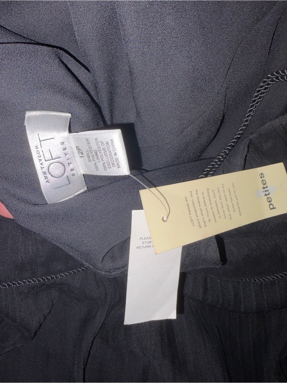 LOFT Black Pleated Midi Slip Dress with Spaghetti Straps - Picture 8 of 8